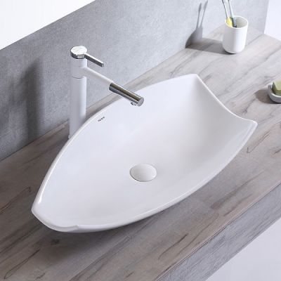 Chậu Lavabo sứ trắng cao cấp (CT02)